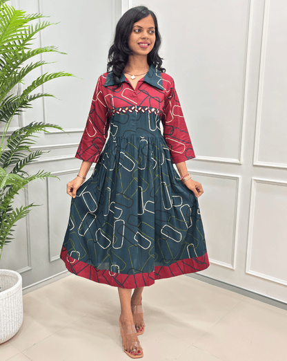 Diva Geometric A-line Long Kurti