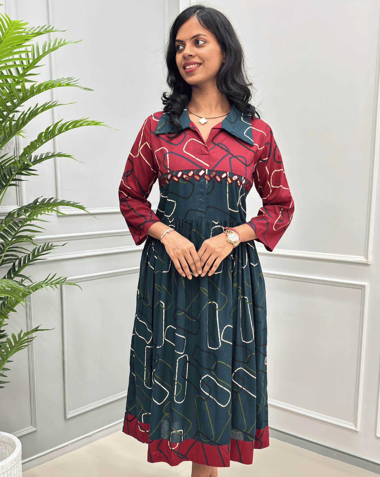 Diva Geometric A-line Long Kurti