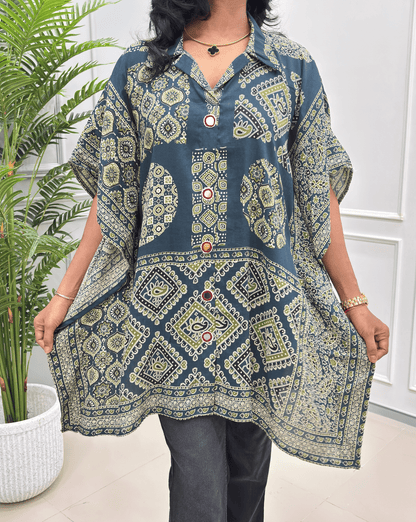 Fida Ajrakh Short Kaftan