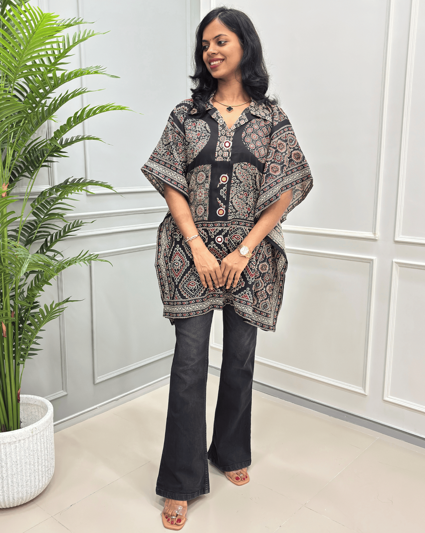 Fida Ajrakh Short Kaftan