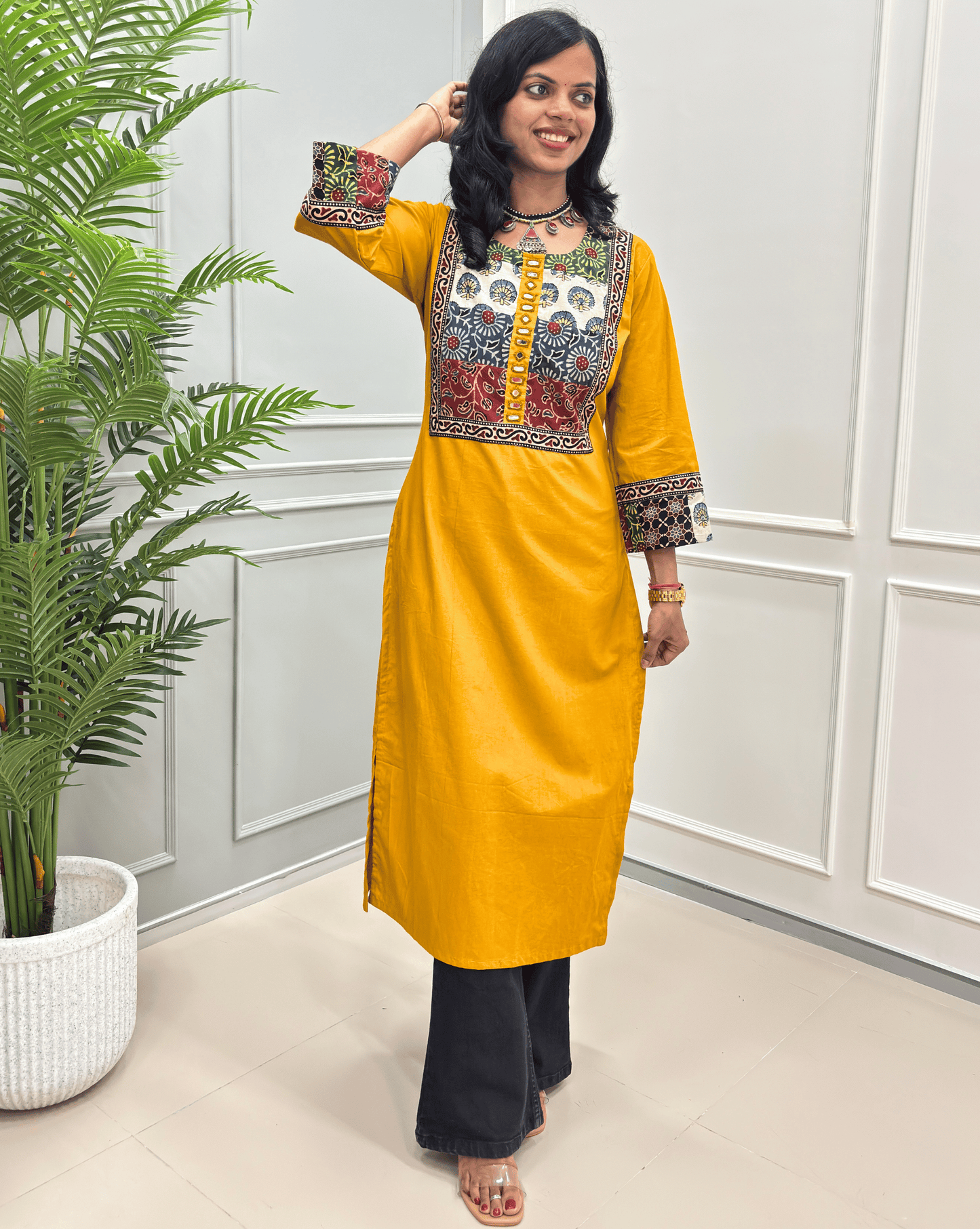 Tarang Handblock Ajrakh Long Kurti