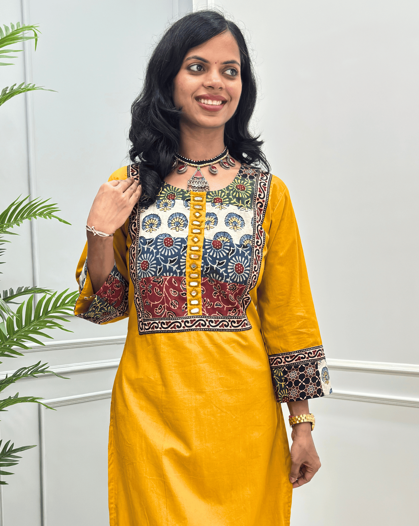 Tarang Handblock Ajrakh Long Kurti