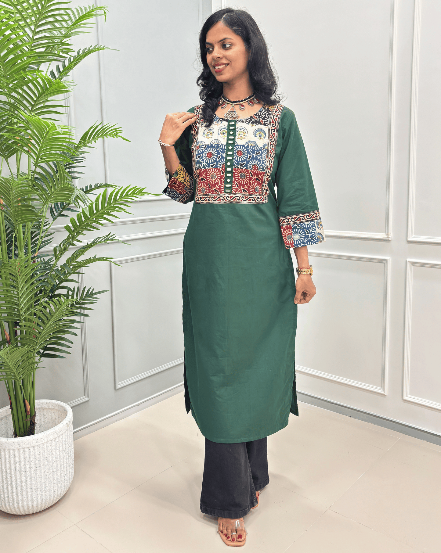 Tarang Handblock Ajrakh Long Kurti