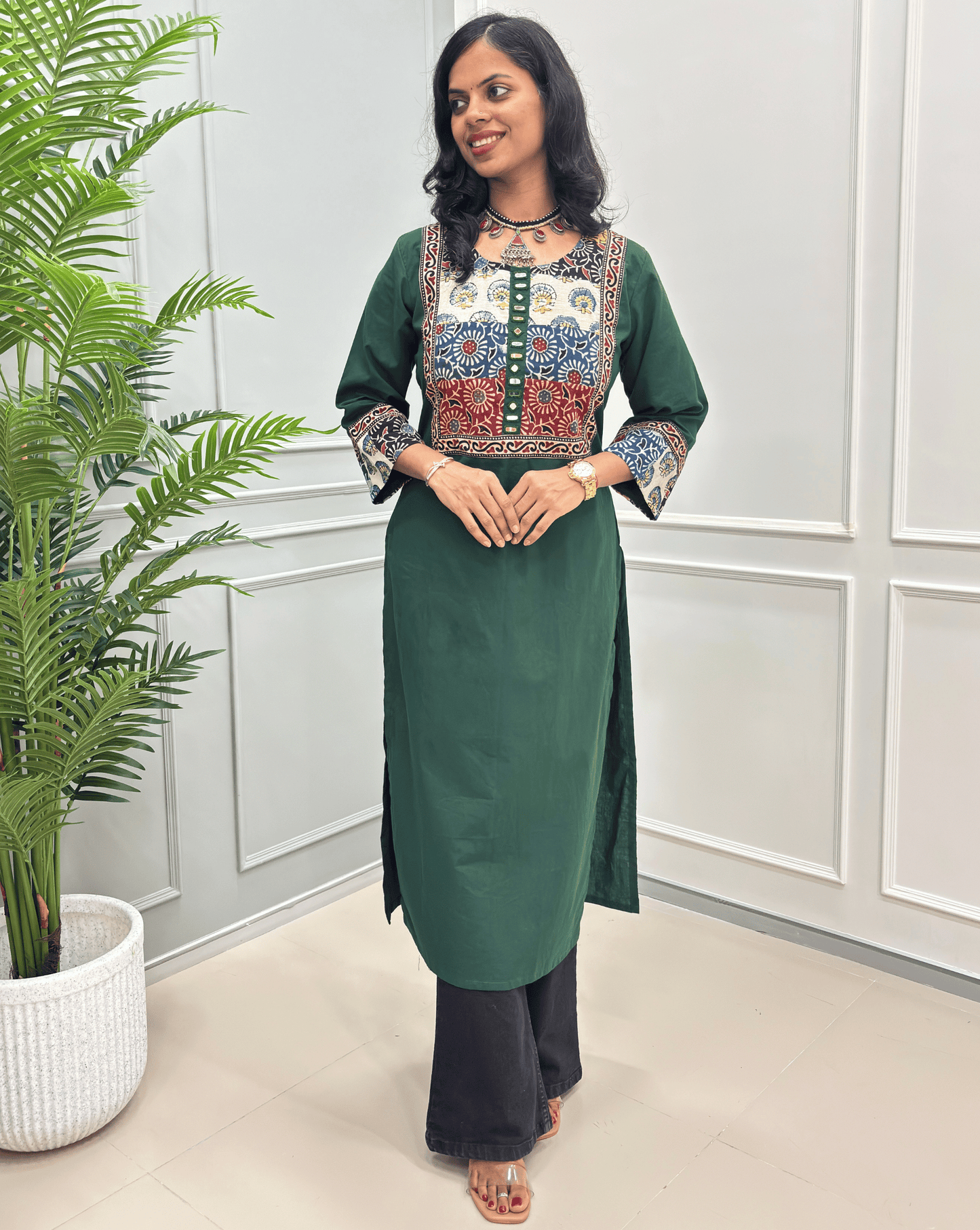 Tarang Handblock Ajrakh Long Kurti