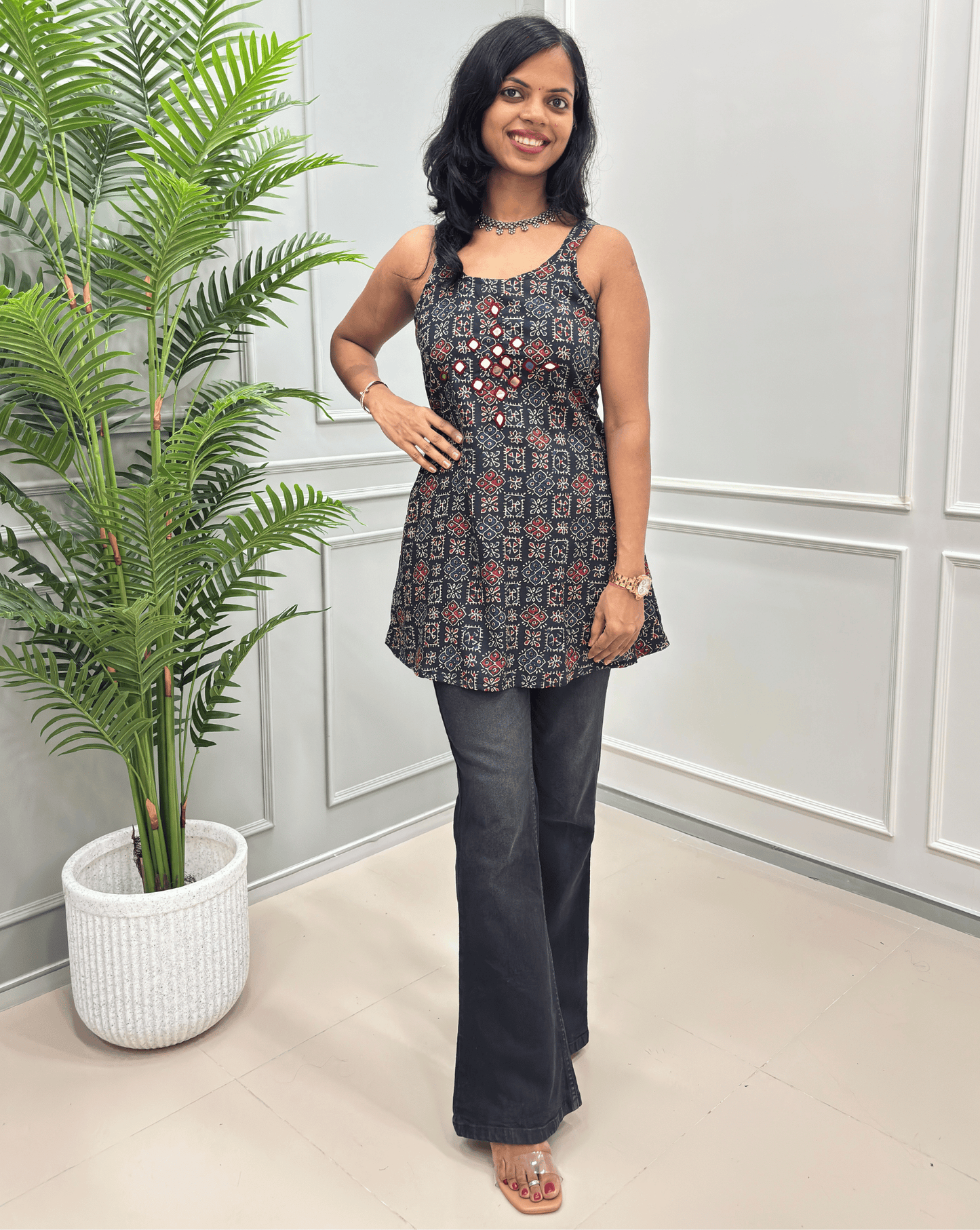 Heer Strip Short Kurti