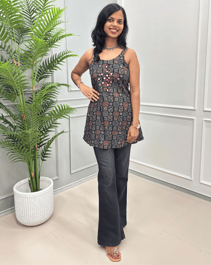 Heer Strip Short Kurti