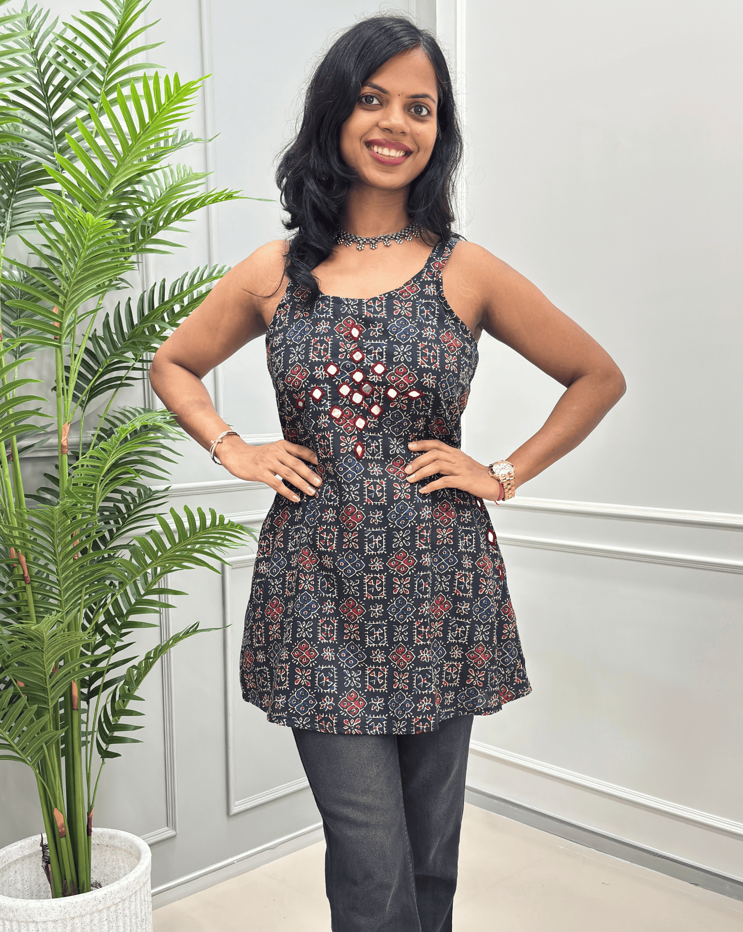 Heer Strip Short Kurti