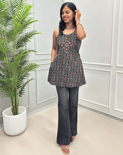 Heer Strip Short Kurti