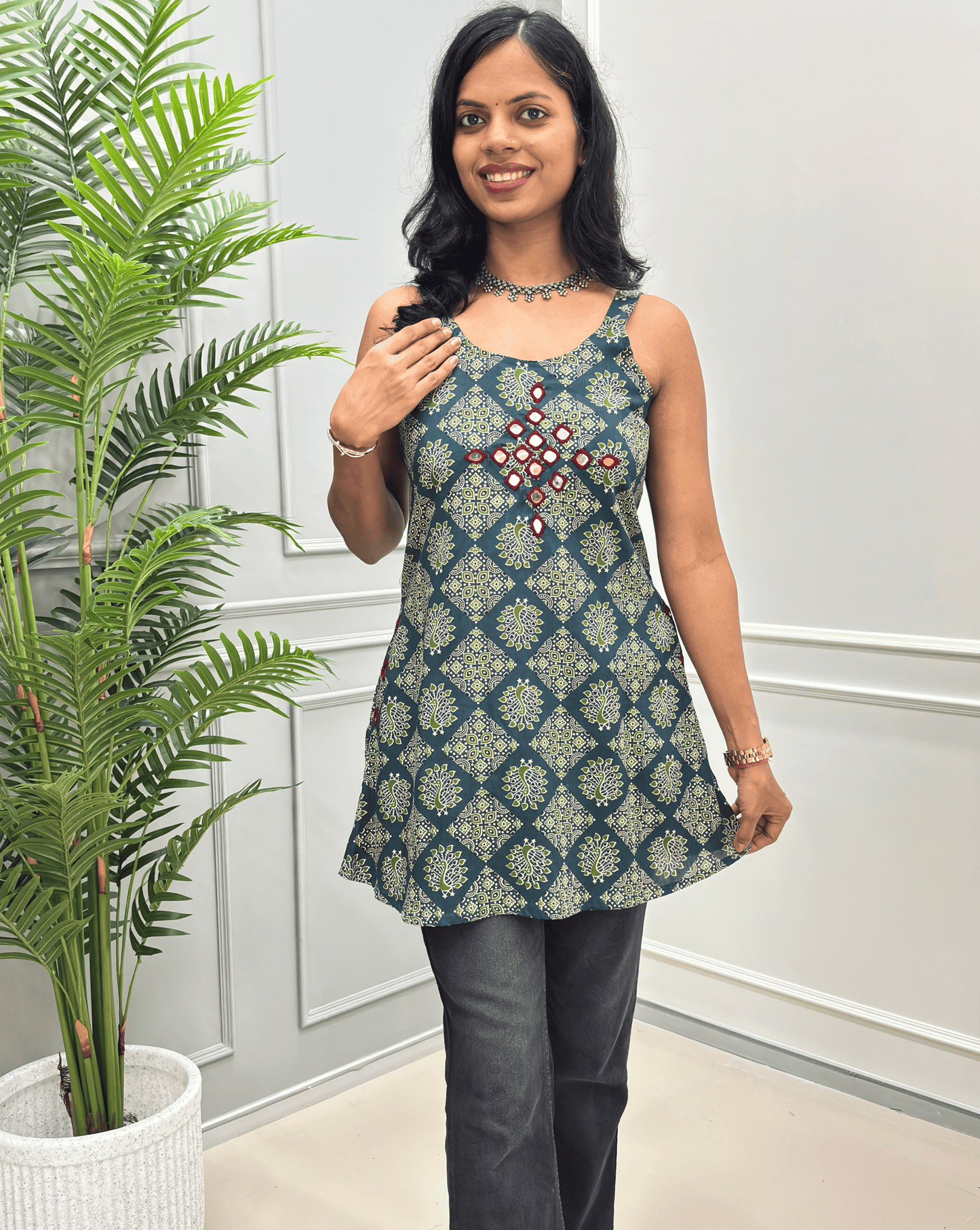 Heer Strip Short Kurti