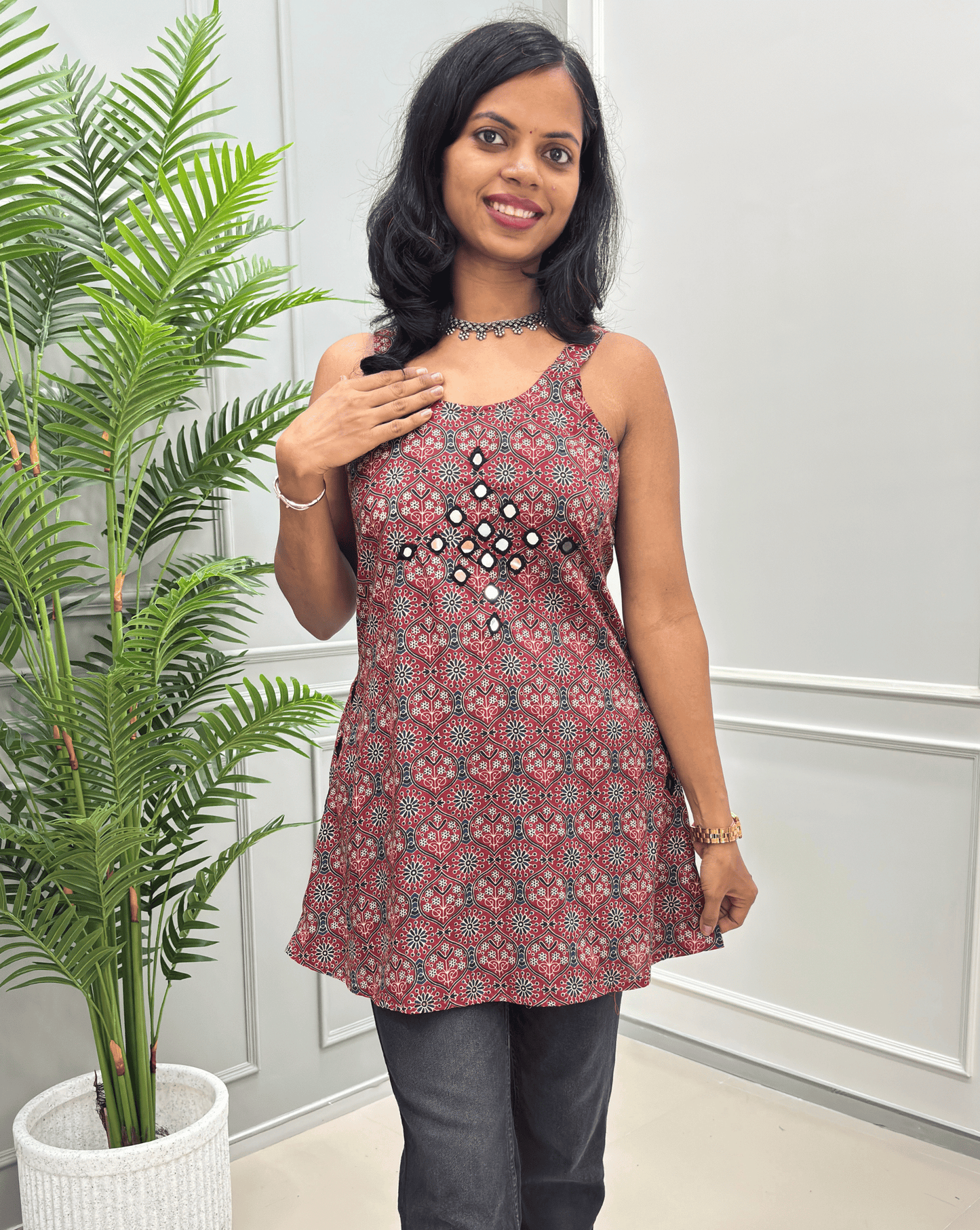 Heer Strip Short Kurti