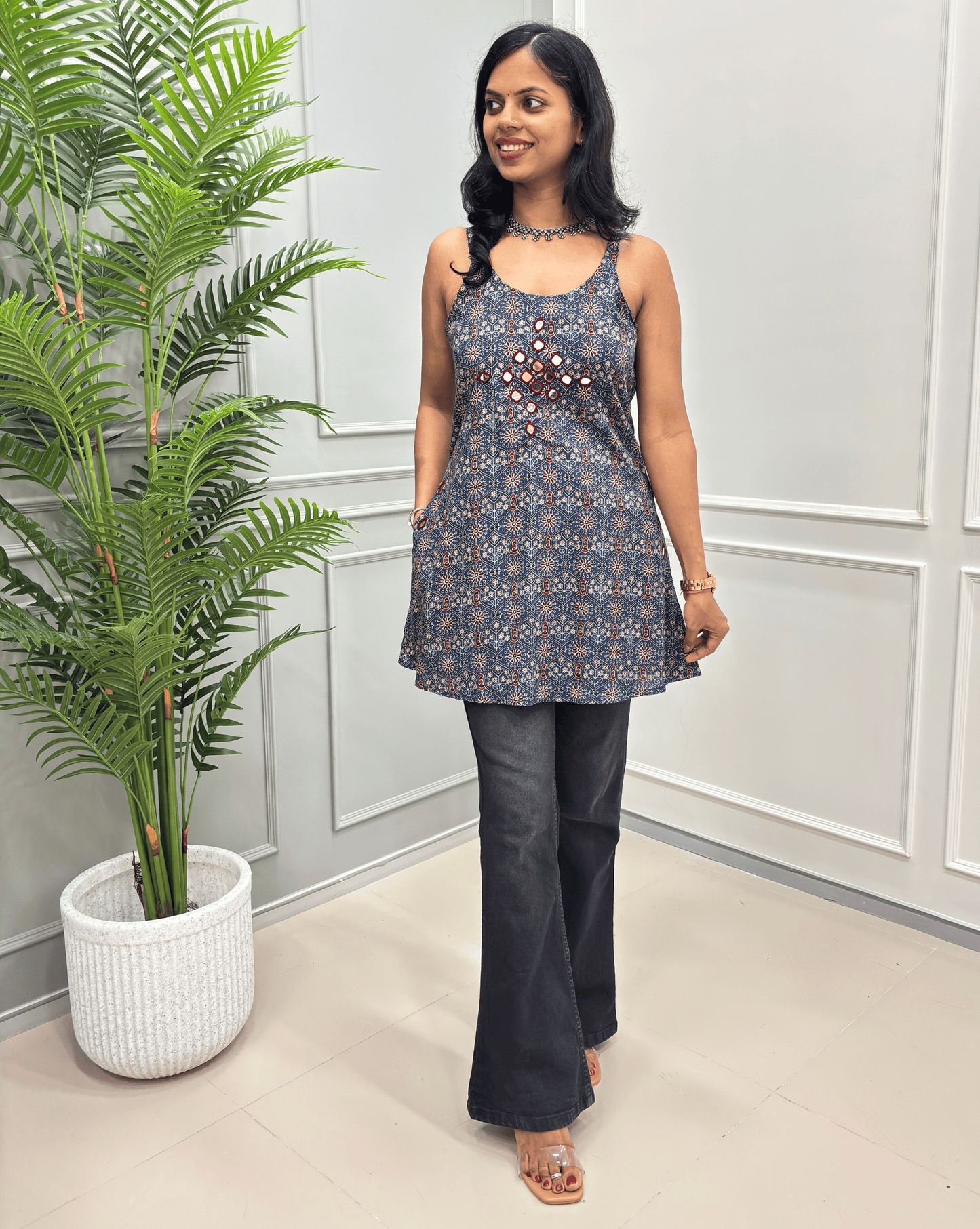 Heer Strip Short Kurti