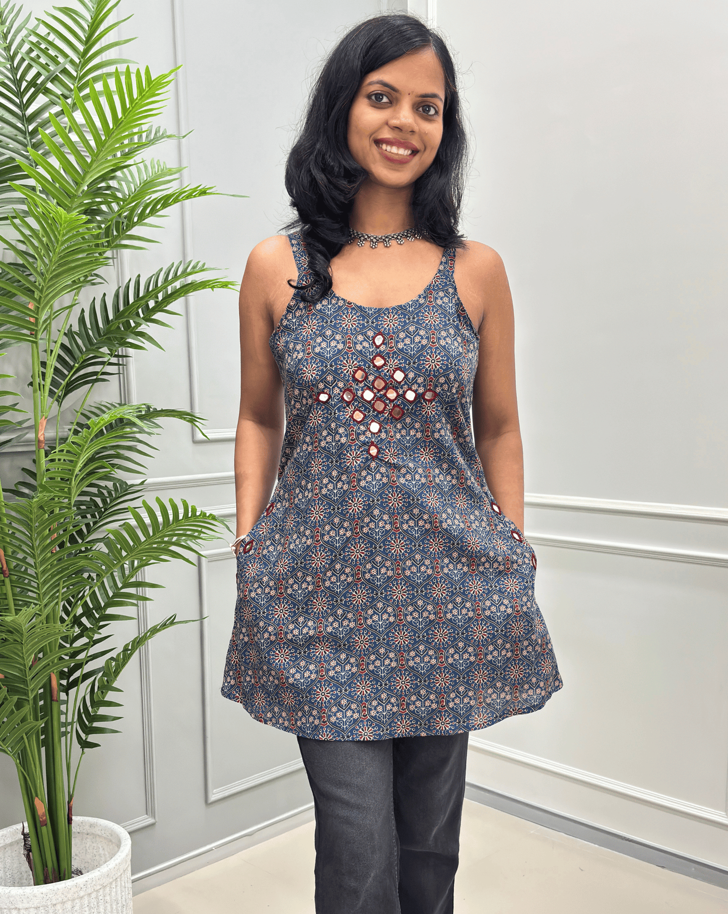 Heer Strip Short Kurti