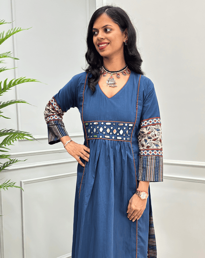 Jasmine Handblock Long Kurti