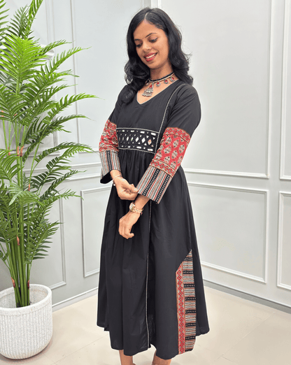 Jasmine Handblock Long Kurti