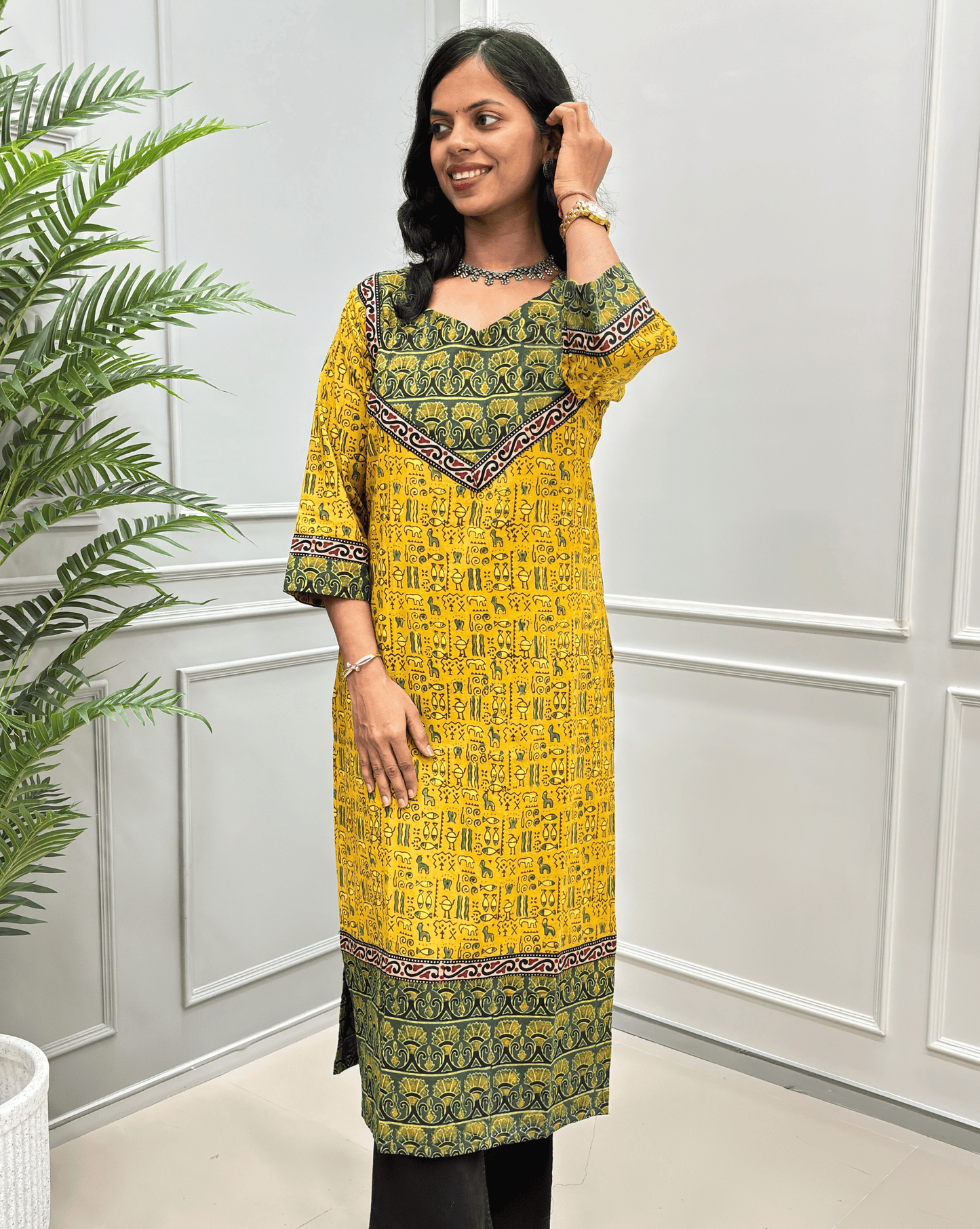 Kanika Ajrakh Handblock Long Kurti