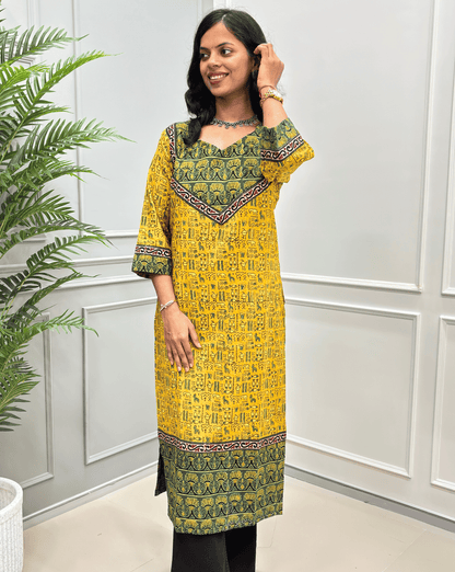 Kanika Ajrakh Handblock Long Kurti