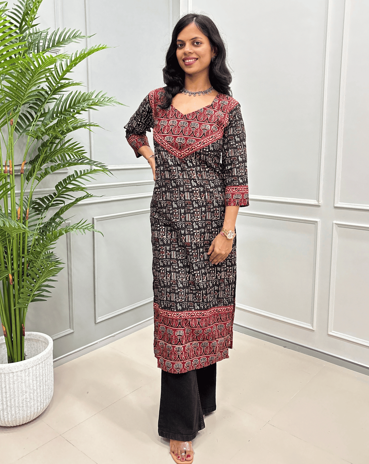 Kanika Ajrakh Handblock Long Kurti