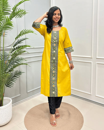 Mohini Ajrakh Plain Long Kurti