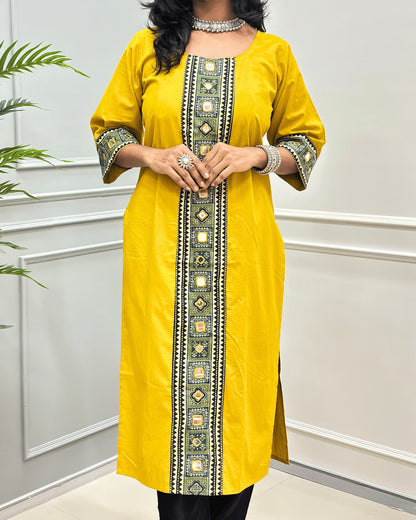Mohini Ajrakh Plain Long Kurti