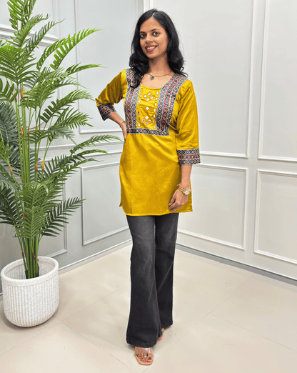 Aria Mashru Silk Short Kurti