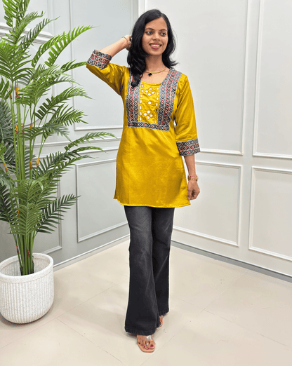 Aria Mashru Silk Short Kurti