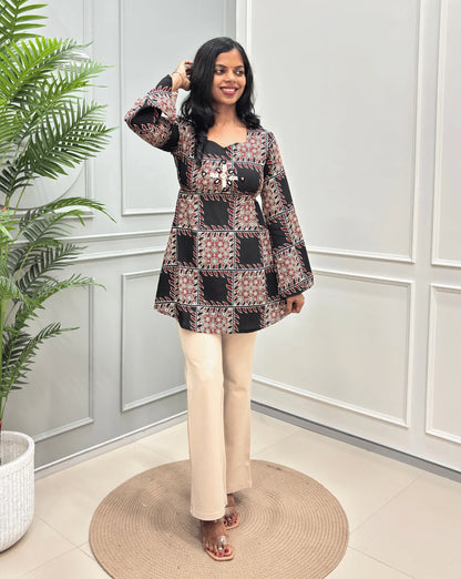Manu Ajrakh Short Kurti