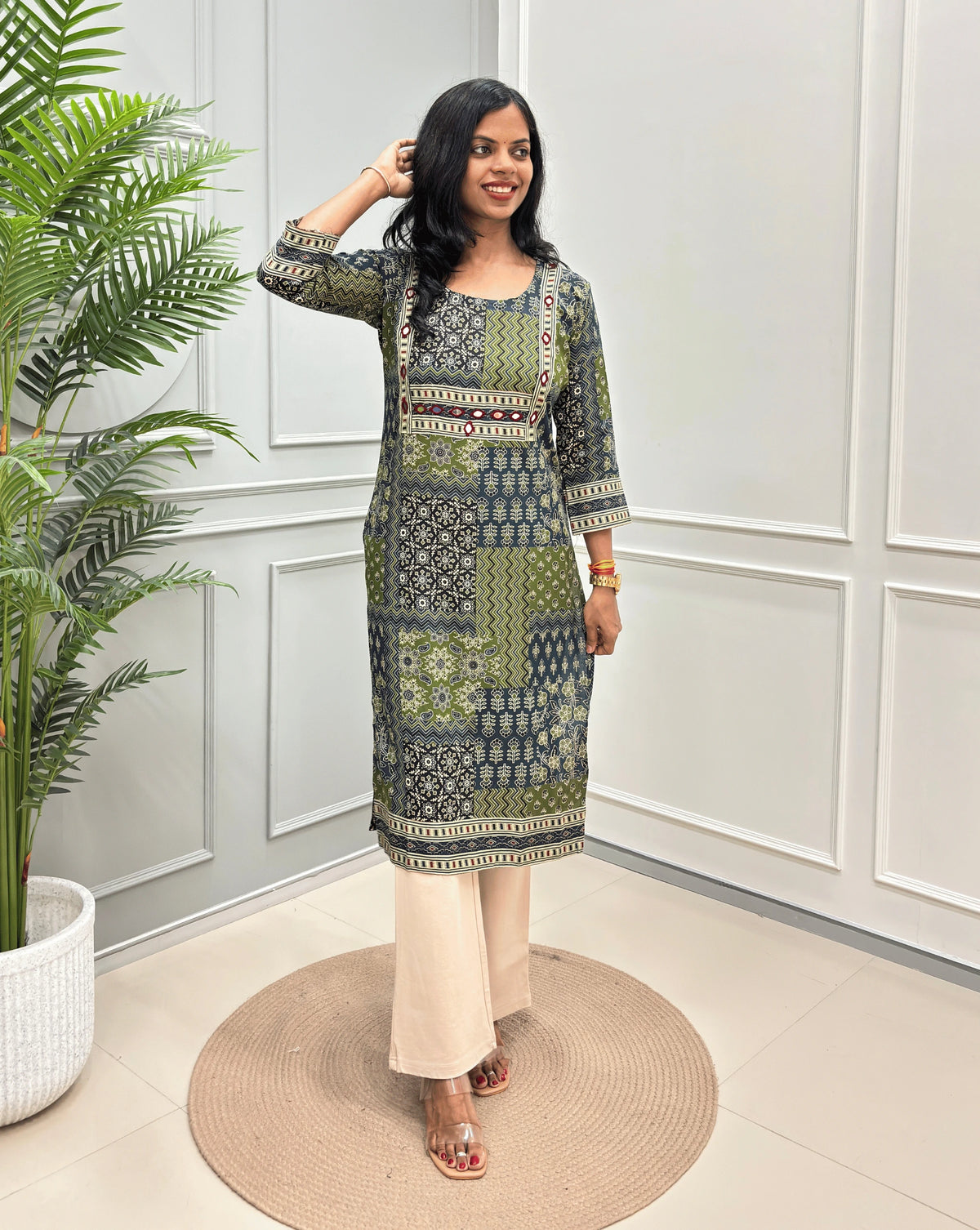 Niya Square Ajrakh Long Kurti