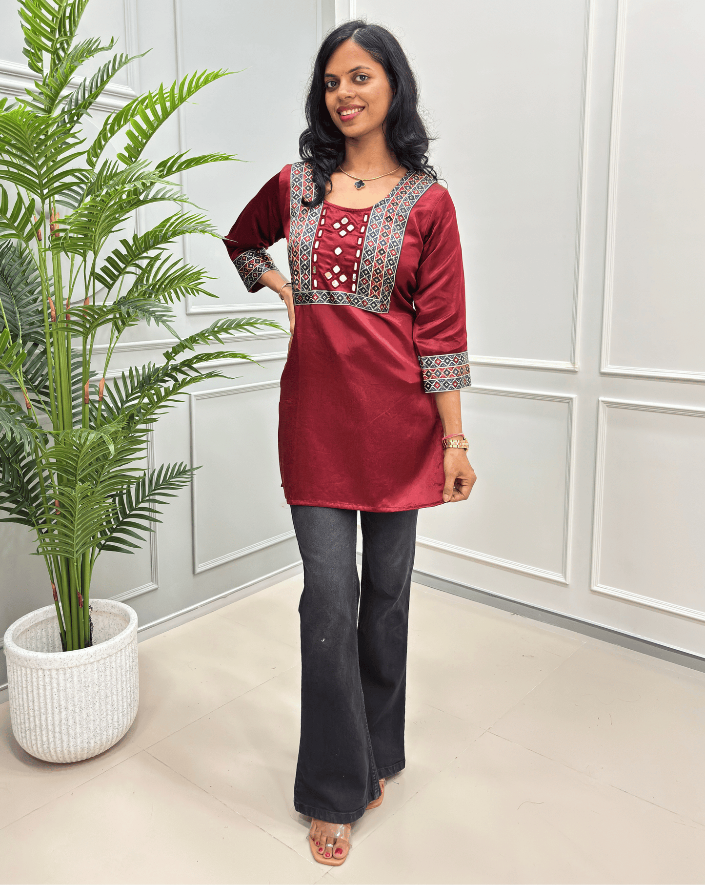 Aria Mashru Silk Short Kurti