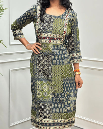 Niya Square Ajrakh Long Kurti