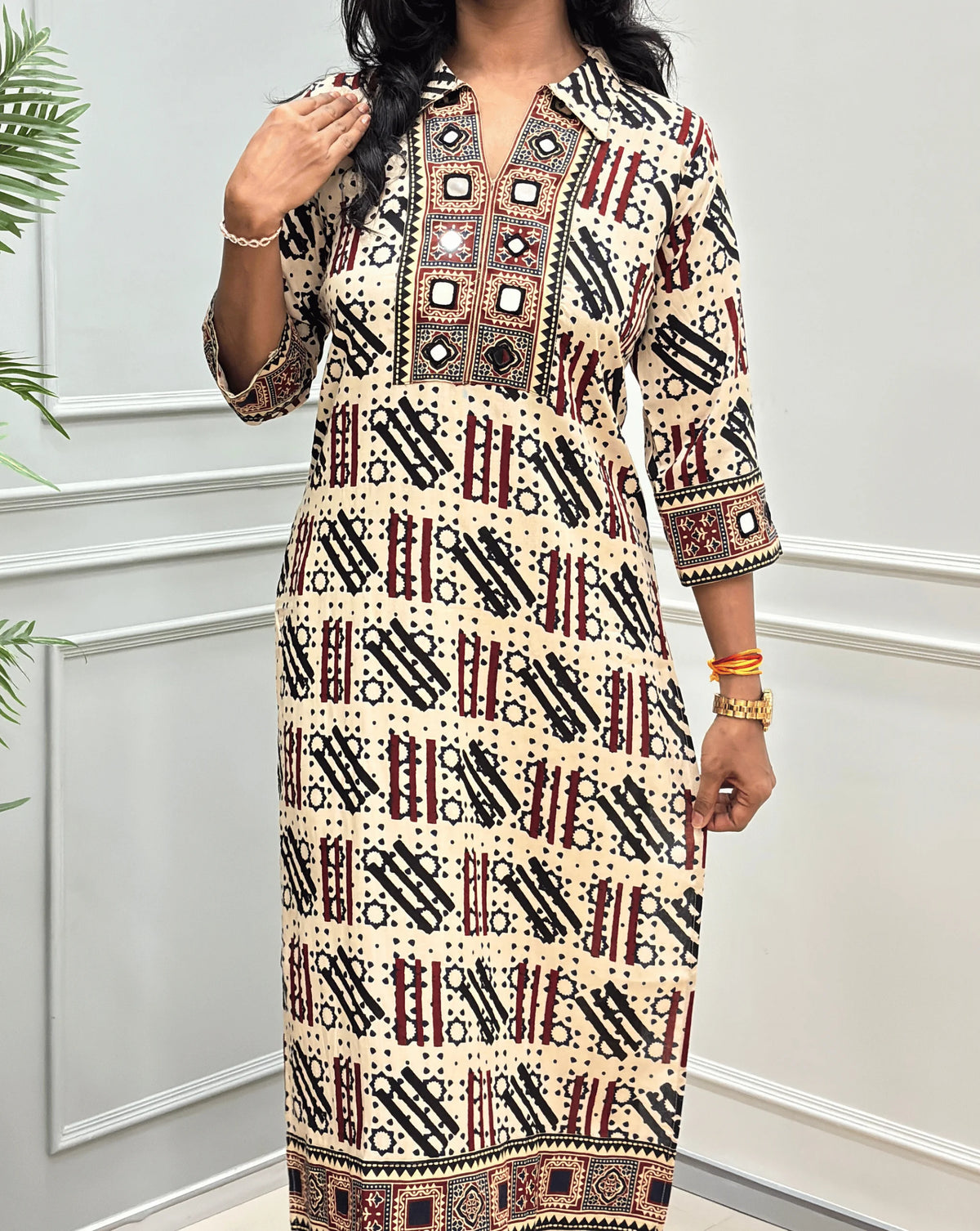 Vanya Ajrakh Cotton Long Kurti