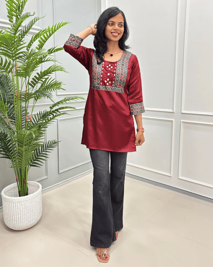 Aria Mashru Silk Short Kurti