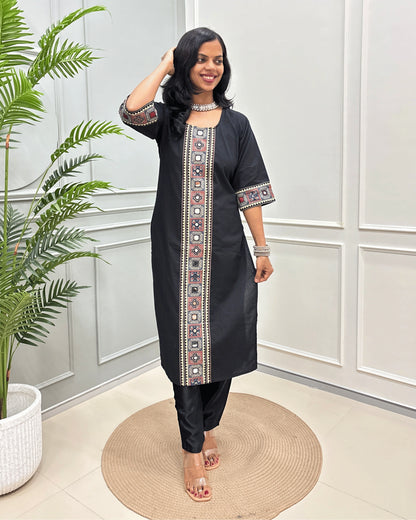 Mohini Ajrakh Plain Long Kurti