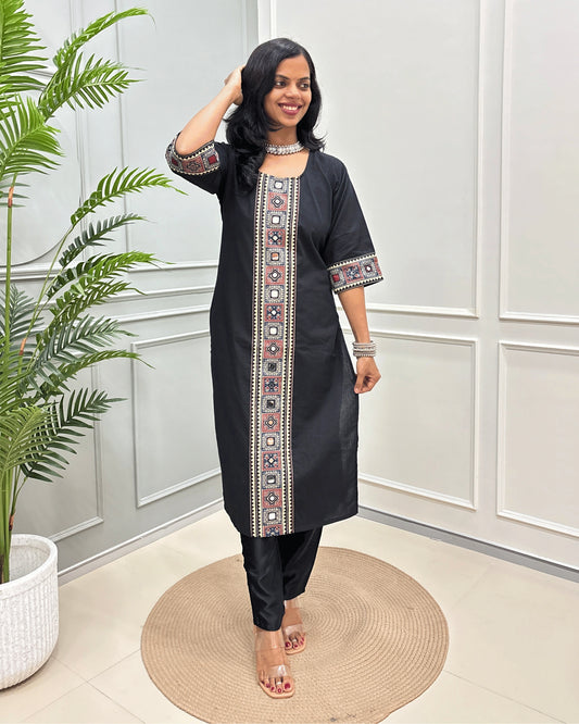 Mohini Ajrakh Plain Long Kurti