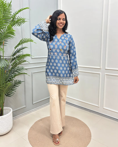 Trisha Ajrakh Short Kurti