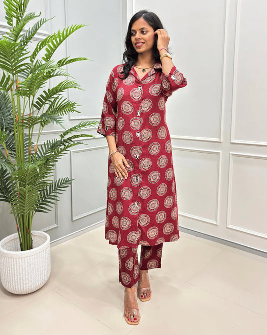 Shraddha Ajrakh Co-ord Set