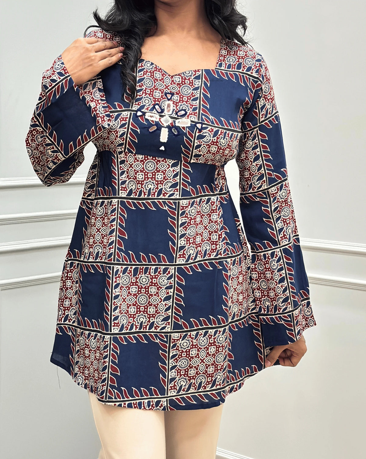 Manu Ajrakh Short Kurti