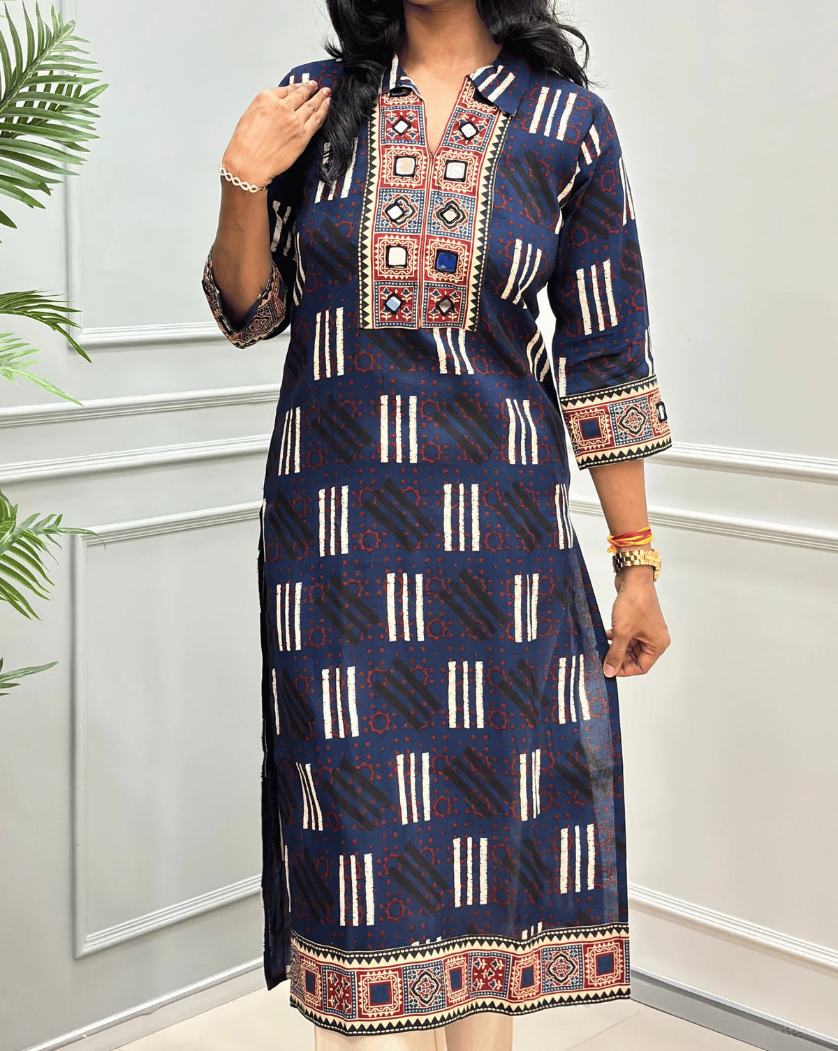 Vanya Ajrakh Cotton Long Kurti