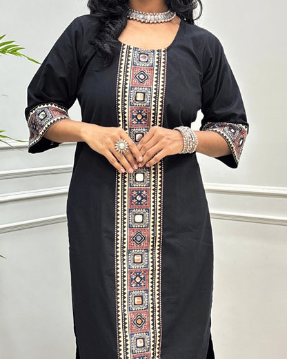 Mohini Ajrakh Plain Long Kurti