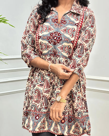 Alisha Kalamkari Cotton Short Kurti