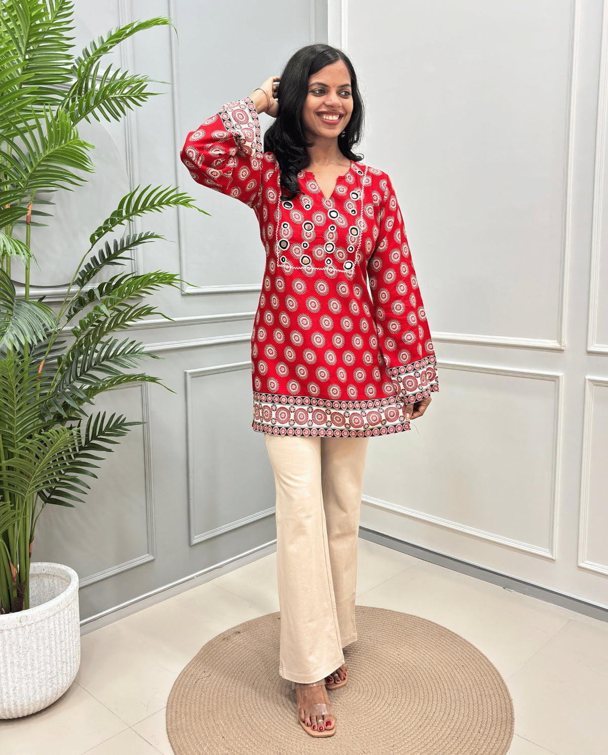 Trisha Ajrakh Short Kurti