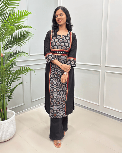 Mishita Ajrakh Handblock Long Kurti