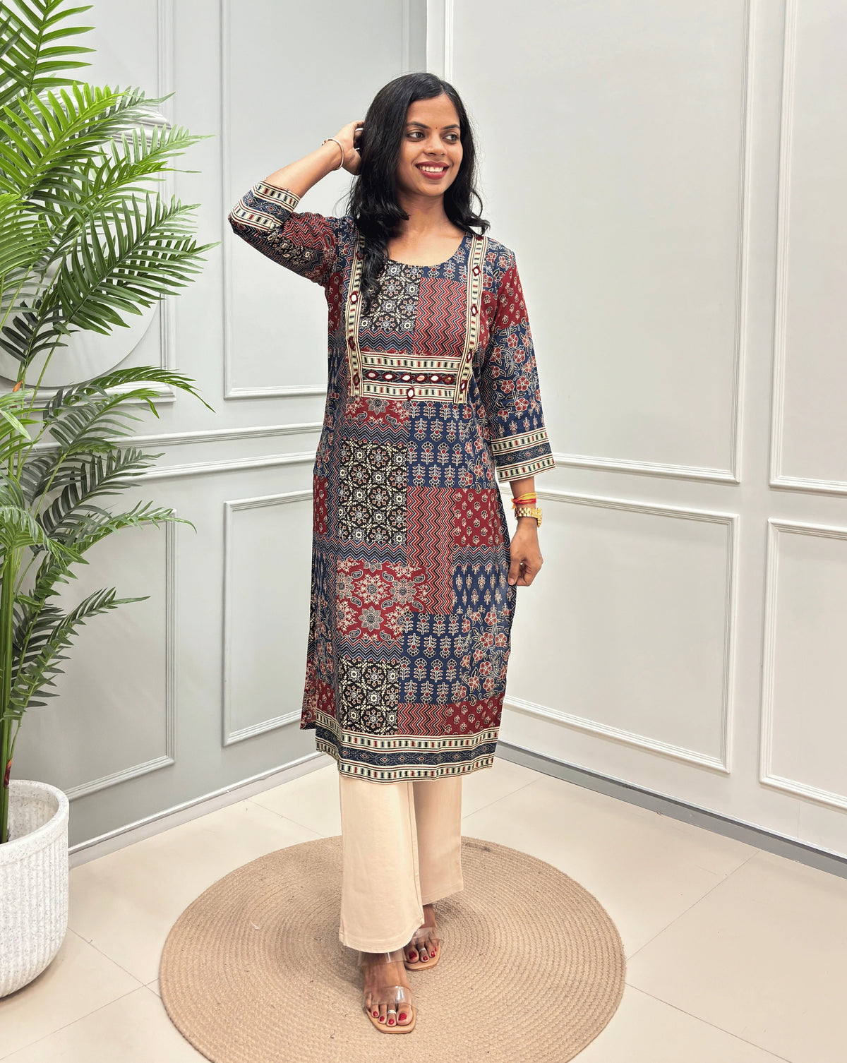 Niya Square Ajrakh Long Kurti