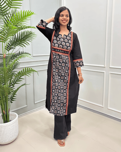 Mishita Ajrakh Handblock Long Kurti