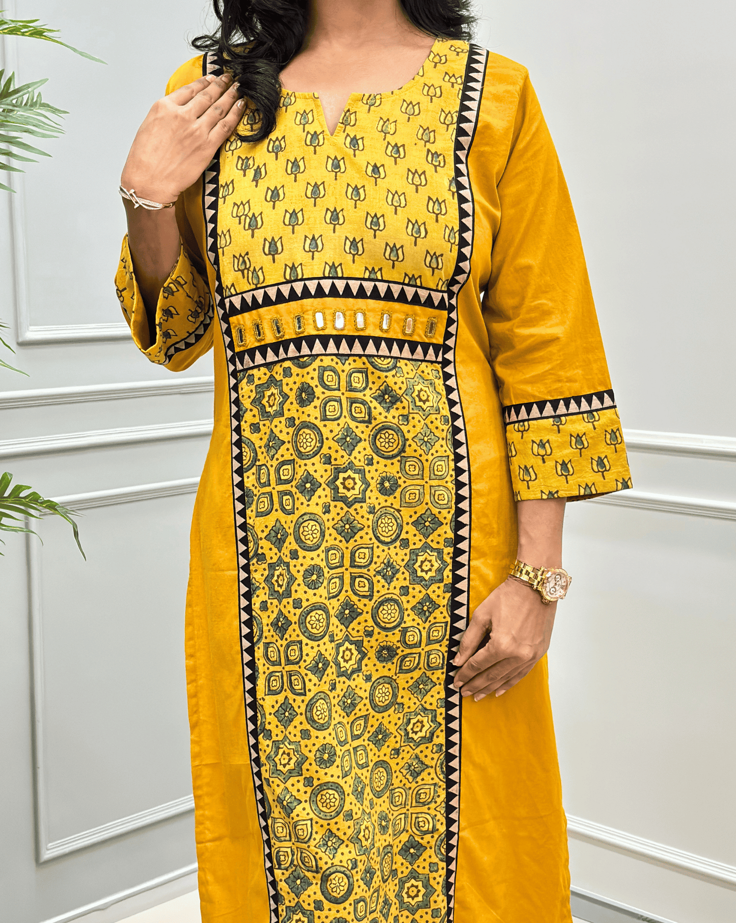 Mishita Ajrakh Handblock Long Kurti