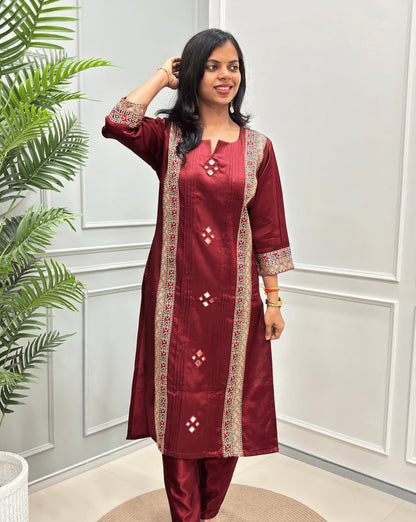 Mishti Mashru Silk Kurti Set