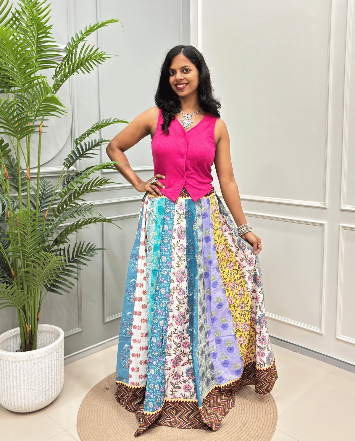 Seher Ajrakh Flared Skirt