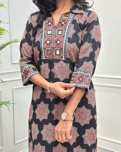 Vanya Ajrakh Long Kurti