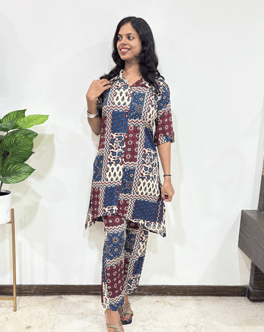 Jahnavi Ajrakh  Co-ord Set