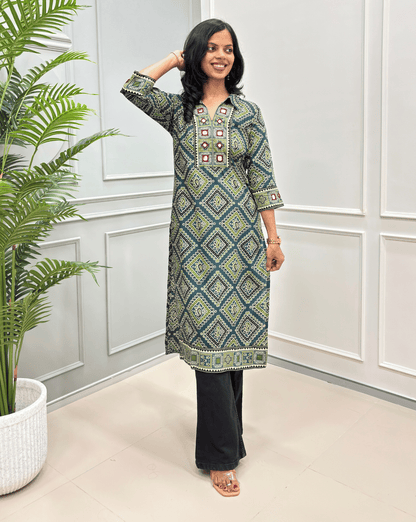 Vanya Ajrakh Long Kurti