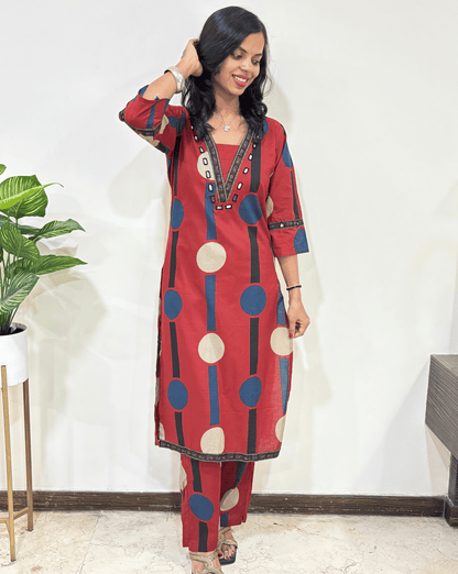 Moon Ajrakh Cotton Co-ord Set